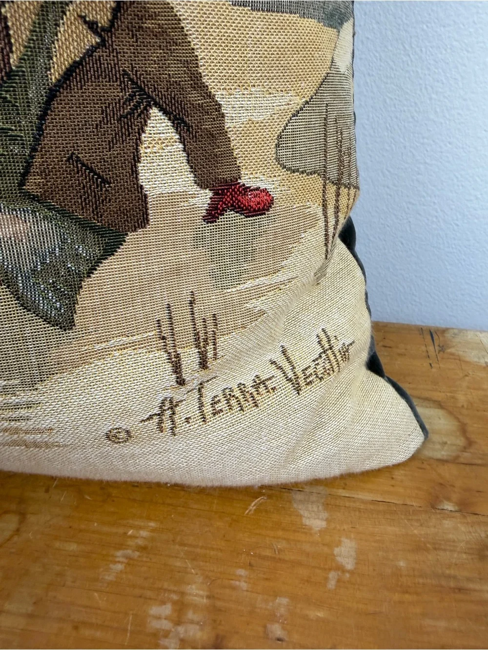 Hines Winter Ice Skating Tapestry Feather Pillow Made in England